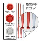 Comparisons of SHW Conus 2 threaded bale spears in 32" to 48" lengths. German-made Hay Spear, Bale Spike, Bale Fork, Hay Fork, Bale Tine, and Bale Stabber option.