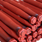 Close up end of SHW Conus 2 threaded bale spears in 32" to 48" lengths. German-made Hay Spear, Bale Spike, Bale Fork, Hay Fork, Bale Tine, and Bale Stabber option.