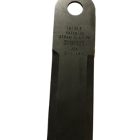 back side of Kondex Straw Claw chopper blades for John Deere combines. Box of 8 straw chopper knives with serrated, stay-sharp design for better residue management.